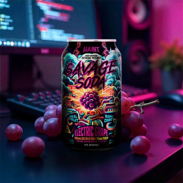 Buy Delta 9 THC Savage Soda Electric Grape Online | Habit