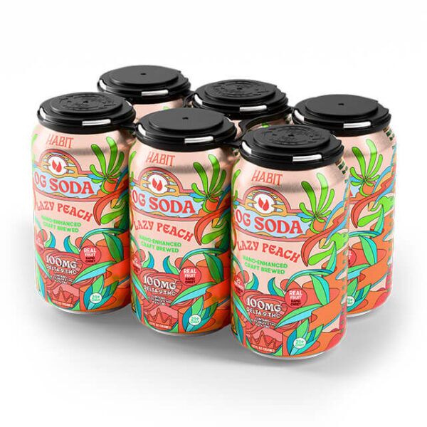 Buy Delta 9 OG Soda 100mg Lazy Peach Online | HabitCBD