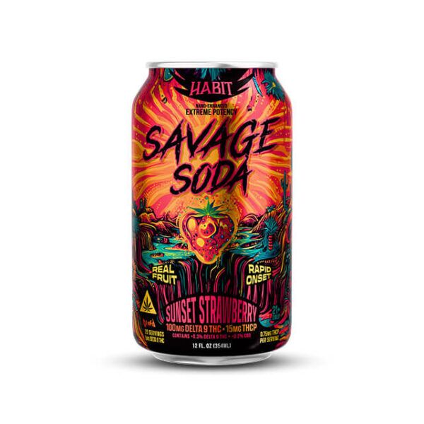 Buy Delta 9 THC Savage Soda Sunset Strawberry Online | Habit